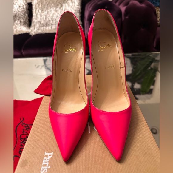 Christian Louboutin So Kate 120 Fluo Mat/Jazz Calf Heel Fushia/White EU 39.5 - Picture 2 of 12